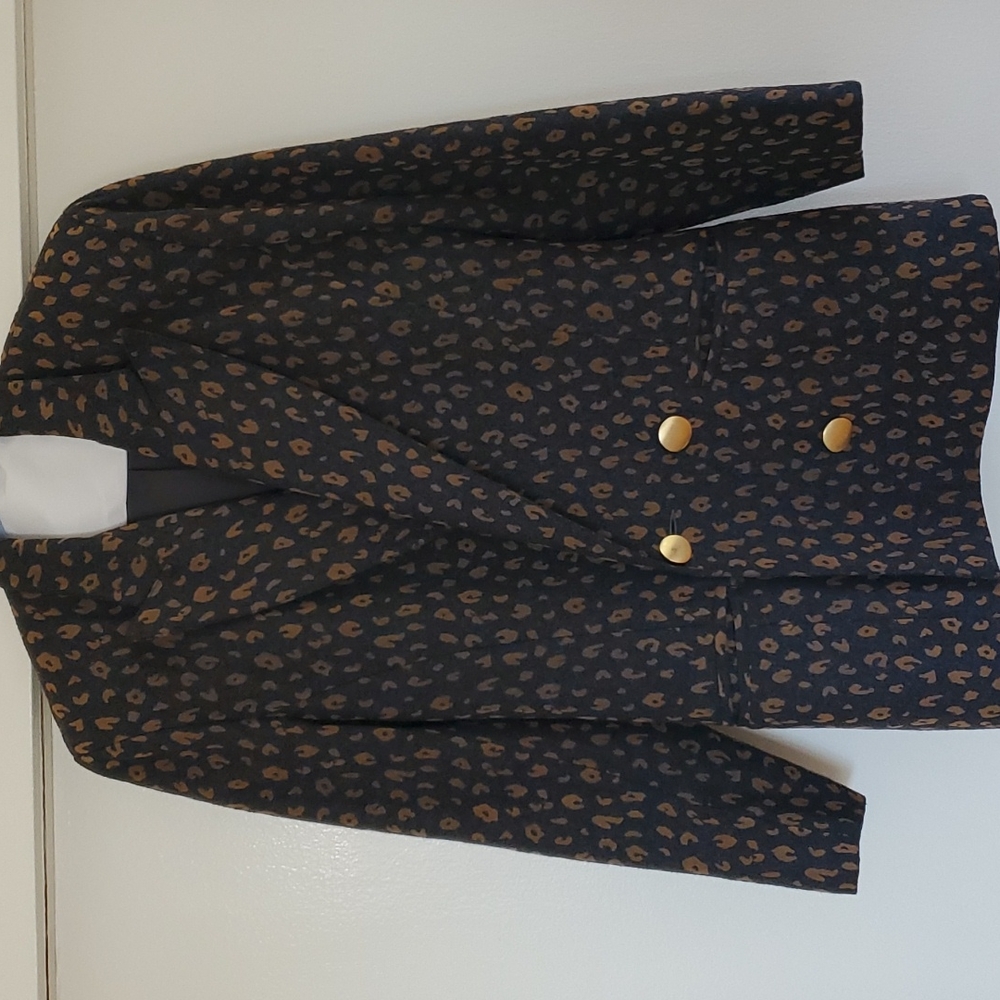 90's Vintage Blazer- Size 6- Wool- Grey Patterned